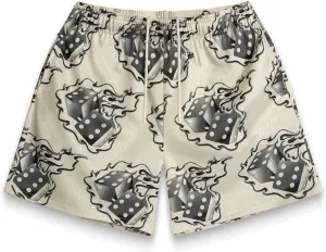 BOOMLEMON Men's Basketball Shorts Casual Workout Athletic Shorts Mesh Flame Graphic Print Running Short Pants