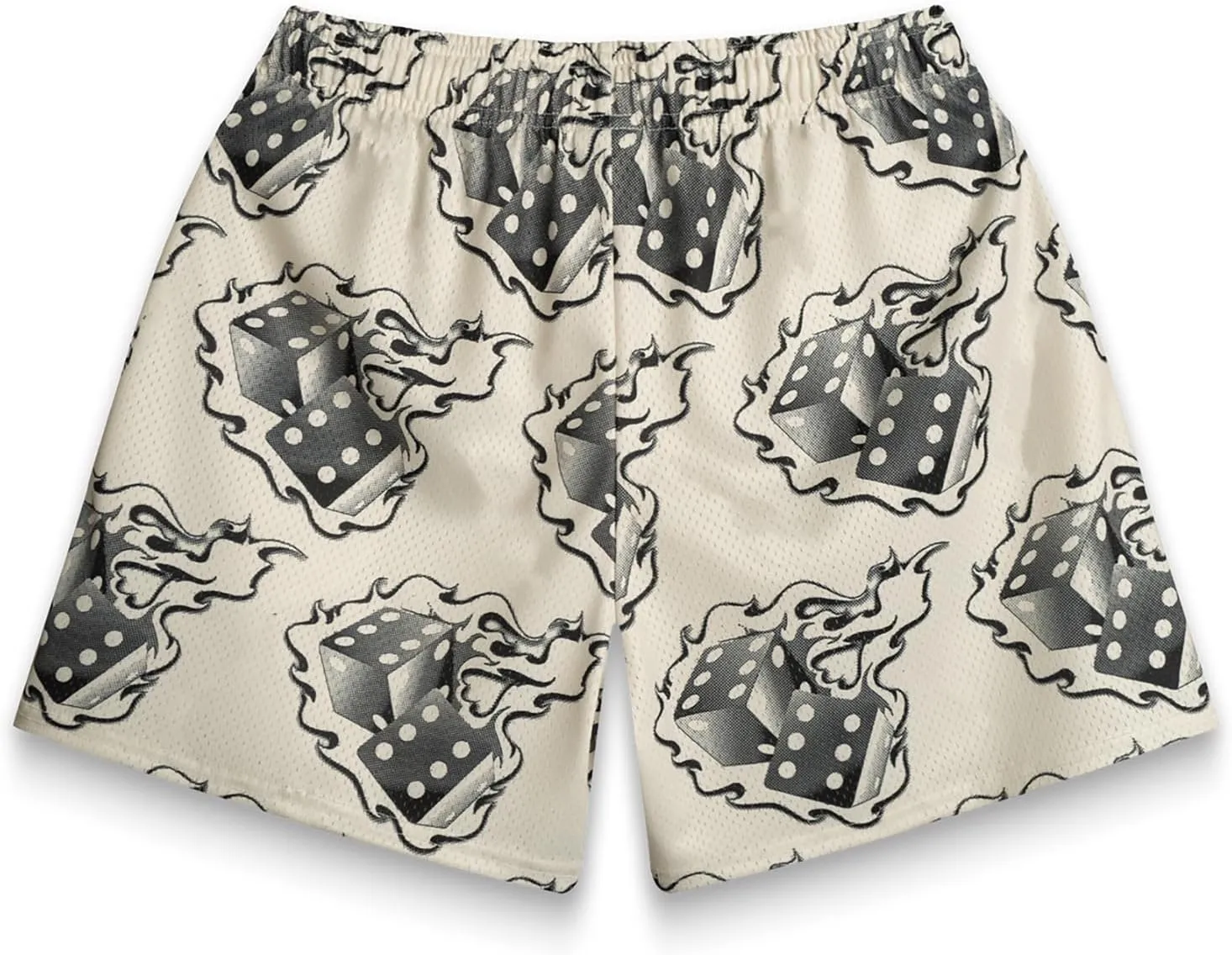 BOOMLEMON Men's Basketball Shorts Casual Workout Athletic Shorts Mesh Flame Graphic Print Running Short Pants