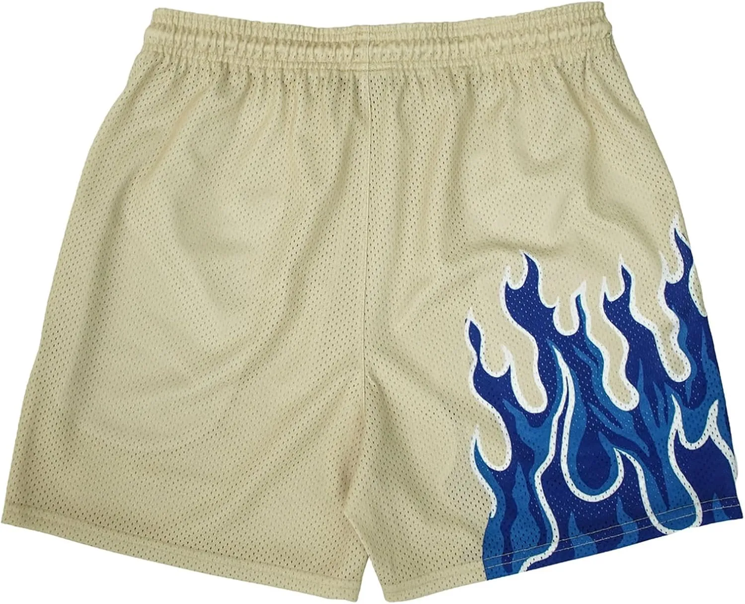 BOOMLEMON Men's Basketball Shorts Casual Workout Athletic Shorts Mesh Flame Graphic Print Running Short Pants
