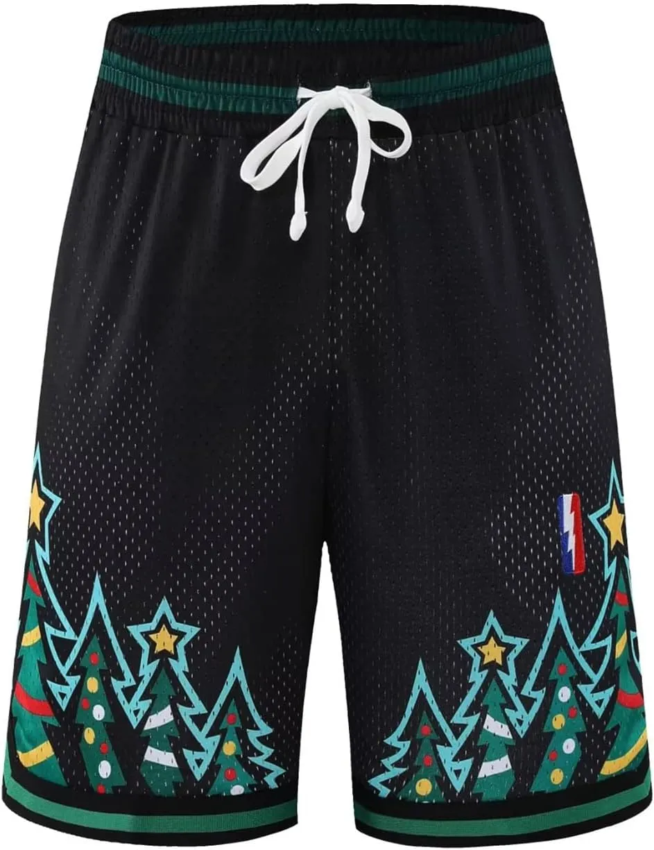 BOOMLEMON Men's Basketball Shorts Gym Training Workout Athletic Shorts Mesh Graphic Print Running Short Pants