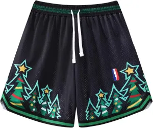 BOOMLEMON Men's Basketball Shorts Gym Training Workout Athletic Shorts Mesh Graphic Print Running Short Pants