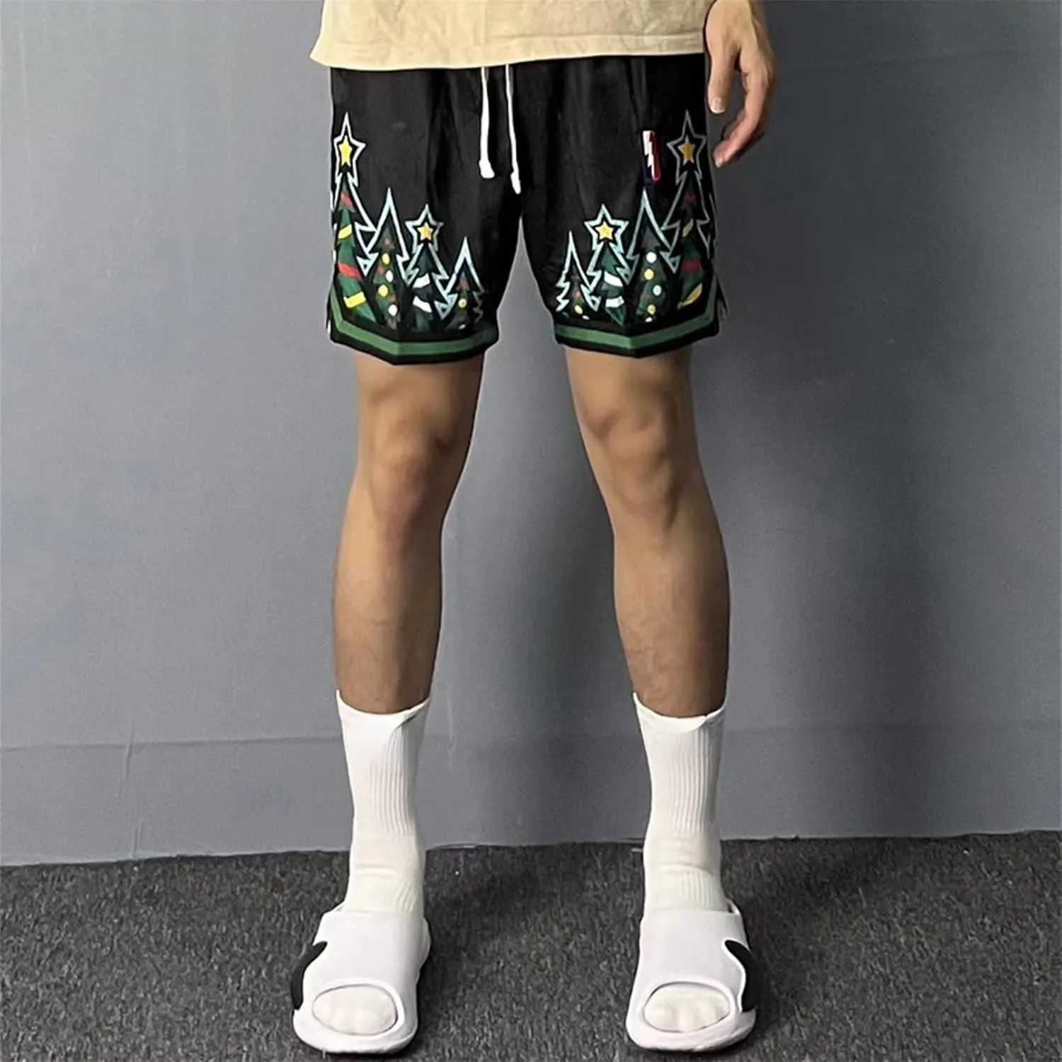 BOOMLEMON Men's Basketball Shorts Gym Training Workout Athletic Shorts Mesh Graphic Print Running Short Pants