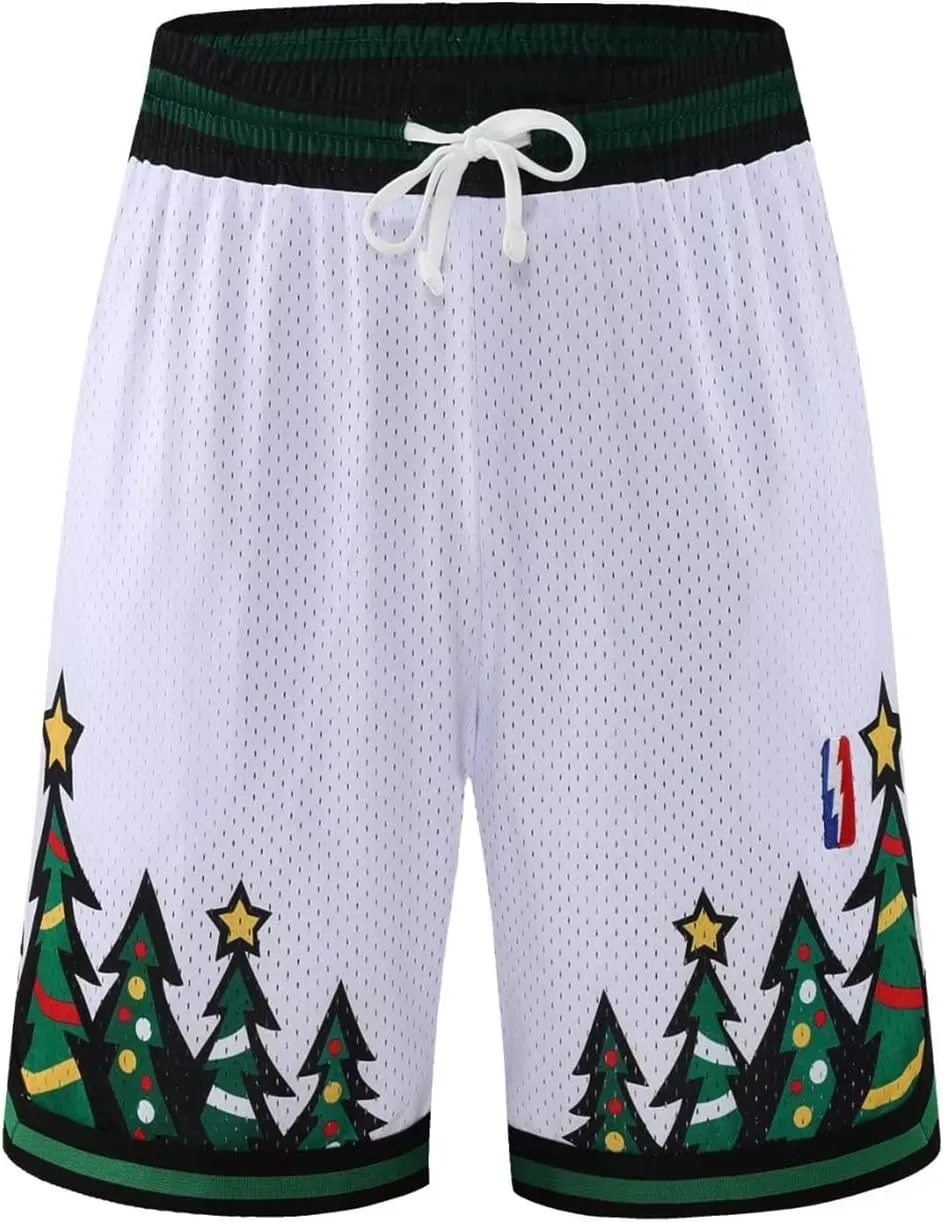 BOOMLEMON Men's Basketball Shorts Gym Training Workout Athletic Shorts Mesh Graphic Print Running Short Pants