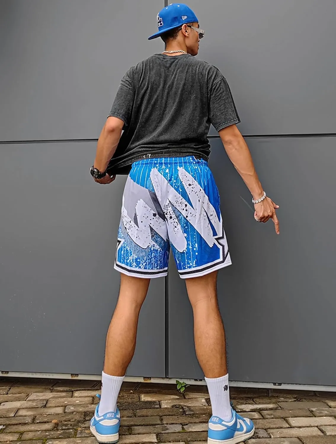 BOOMLEMON Men's Basketball Shorts Gym Training Workout Athletic Shorts Mesh Graphic Print Running Short Pants