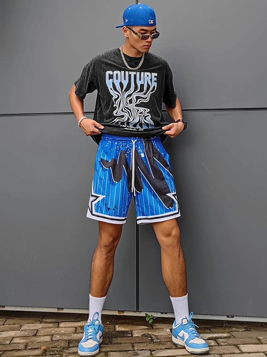BOOMLEMON Men's Basketball Shorts Gym Training Workout Athletic Shorts Mesh Graphic Print Running Short Pants