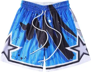 BOOMLEMON Men's Basketball Shorts Gym Training Workout Athletic Shorts Mesh Graphic Print Running Short Pants