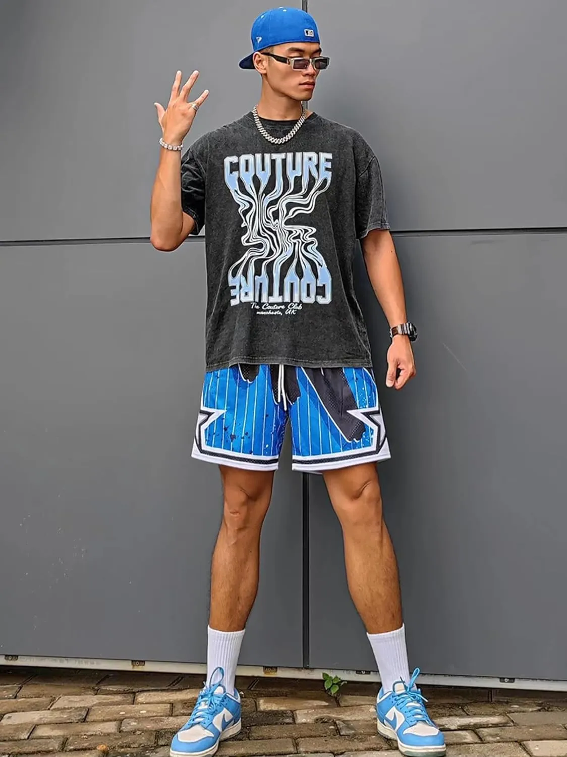 BOOMLEMON Men's Basketball Shorts Gym Training Workout Athletic Shorts Mesh Graphic Print Running Short Pants