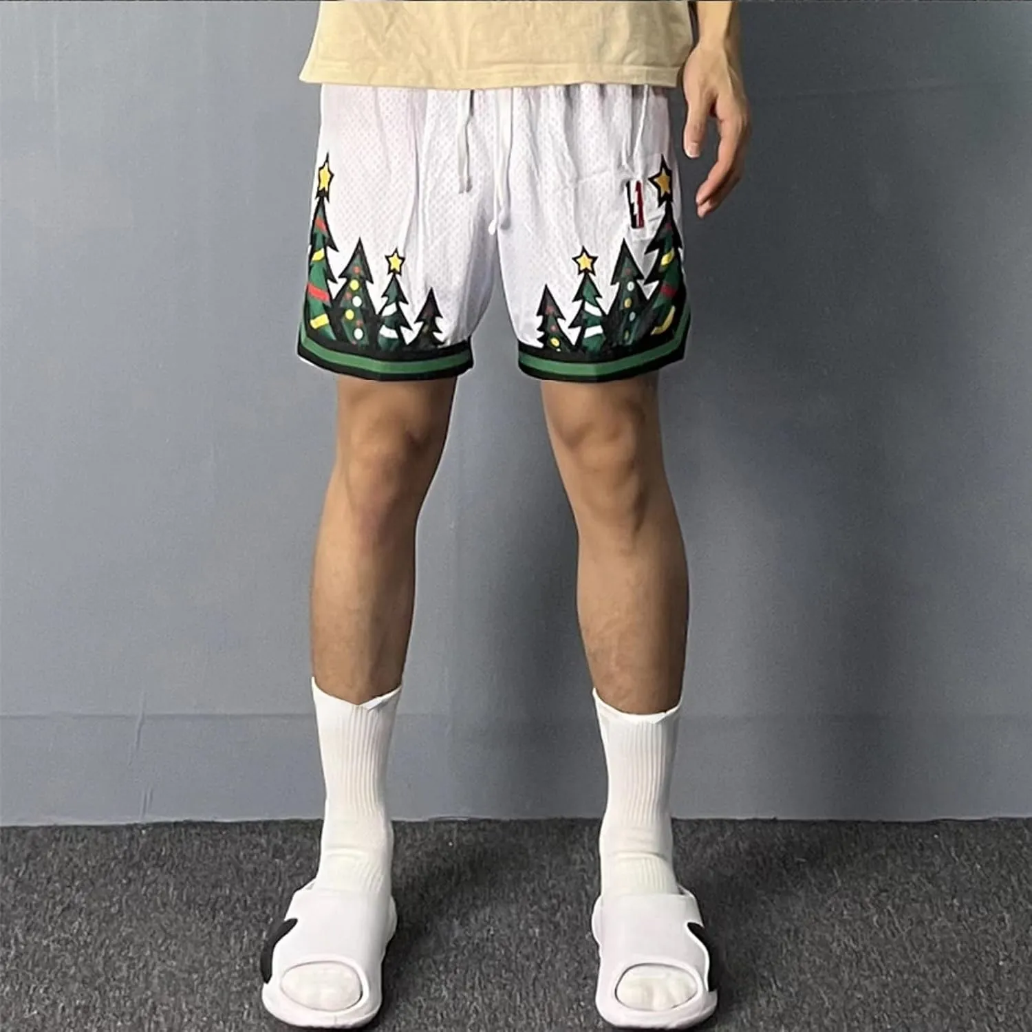 BOOMLEMON Men's Basketball Shorts Gym Training Workout Athletic Shorts Mesh Graphic Print Running Short Pants