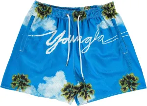 BOOMLEMON Mens Mesh Graphic Print Shorts Casual Fashion Cool Shorts Retro Active Gym Streetwear Short Pants