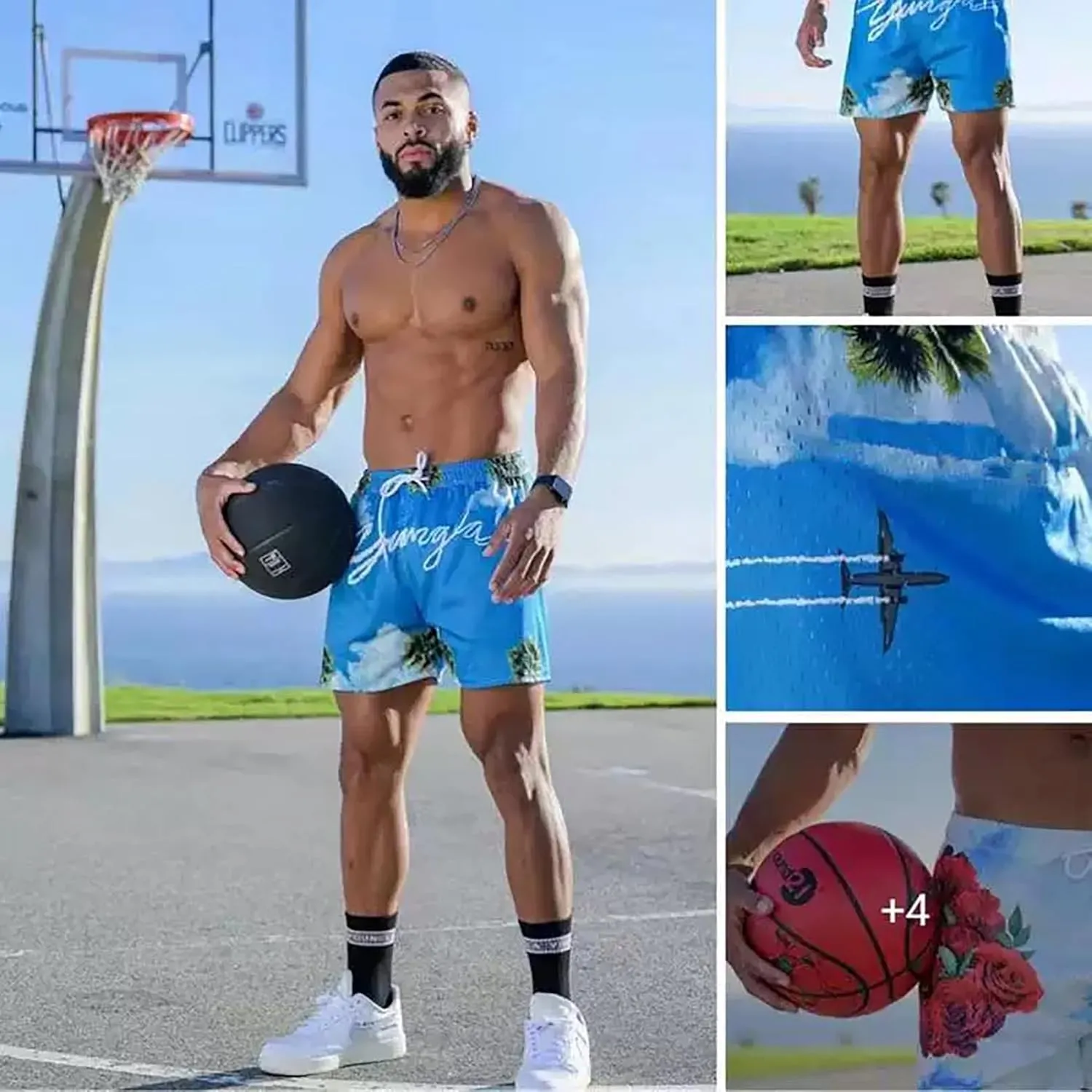 BOOMLEMON Mens Mesh Graphic Print Shorts Casual Fashion Cool Shorts Retro Active Gym Streetwear Short Pants
