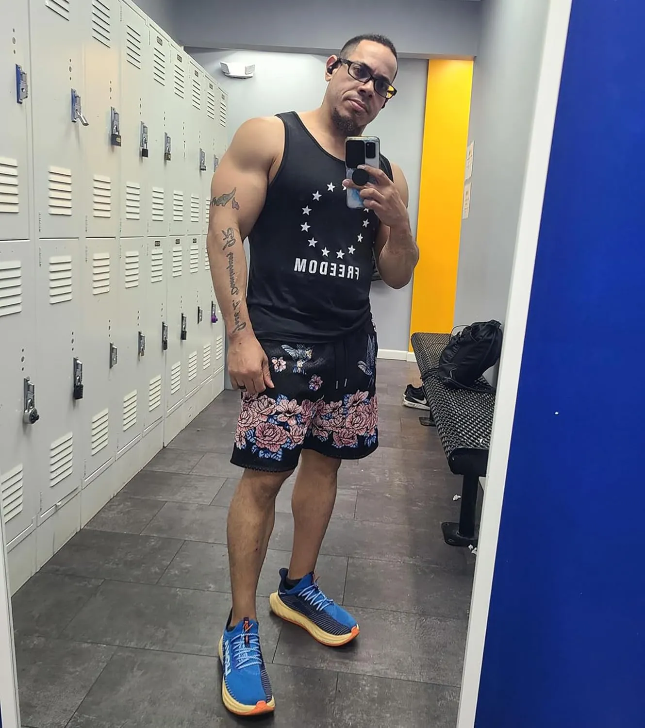BOOMLEMON Mens Mesh Graphic Print Shorts Casual Fashion Cool Shorts Retro Active Gym Streetwear Short Pants