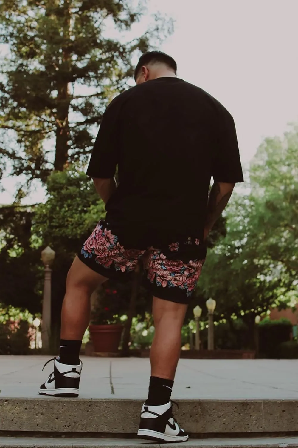 BOOMLEMON Mens Mesh Graphic Print Shorts Casual Fashion Cool Shorts Retro Active Gym Streetwear Short Pants