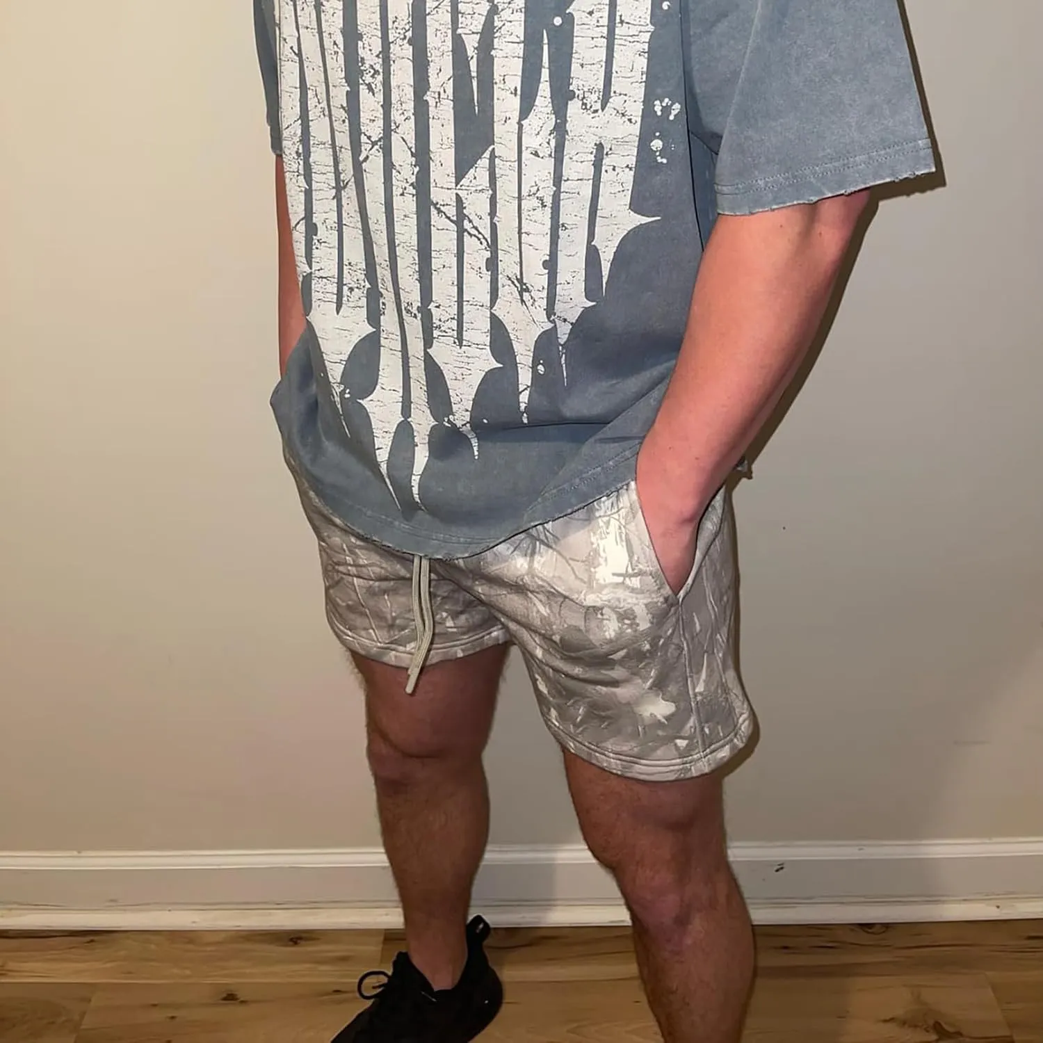 BOOMLEMON Mens Mesh Graphic Print Shorts Fashion Designer Workout Shorts Retro Casual Cool Streetwear Short Pants