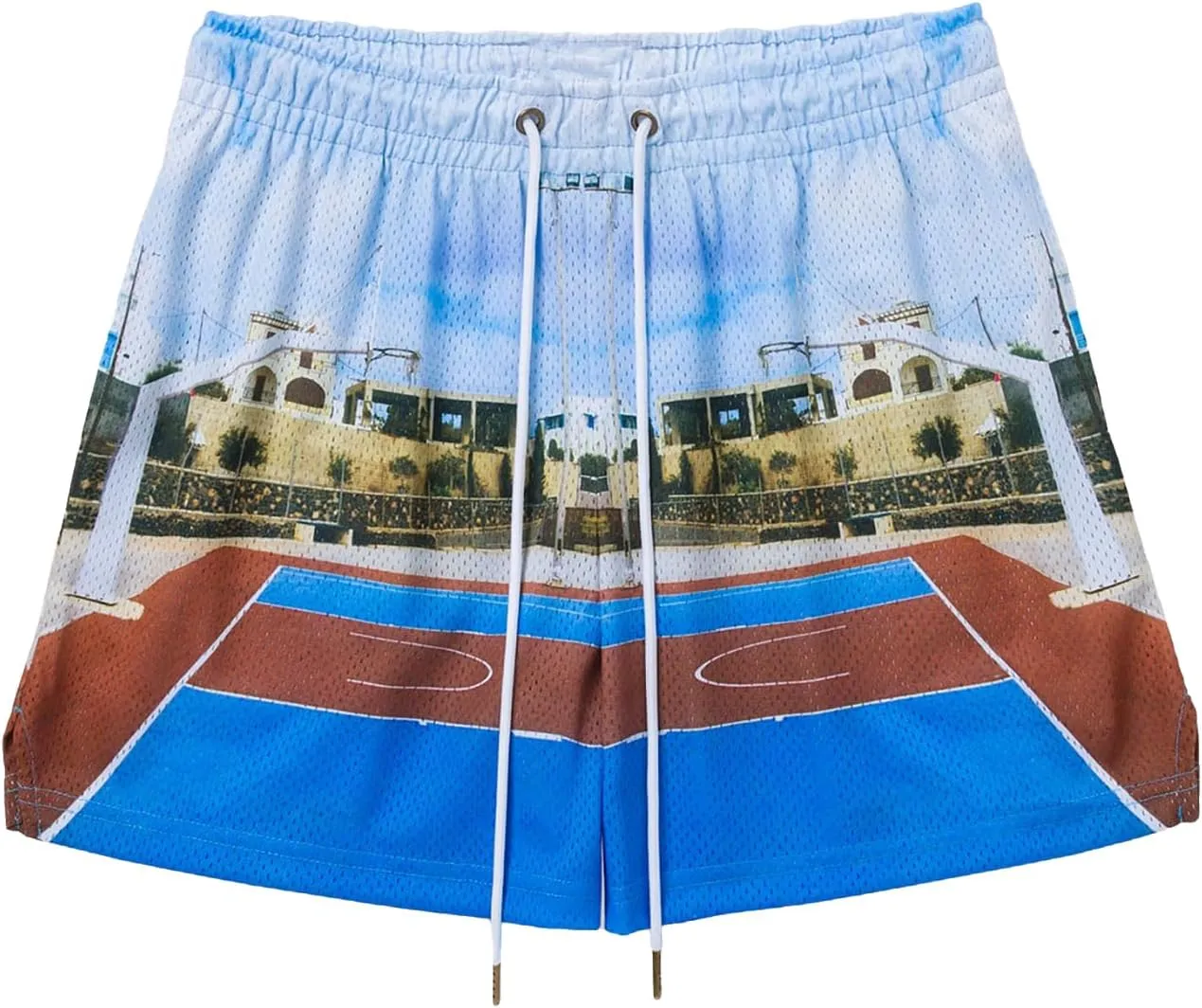 BOOMLEMON Mens Mesh Graphic Print Shorts Summer Basketball Running Shorts Retro Casual Cool Streetwear Short Pants