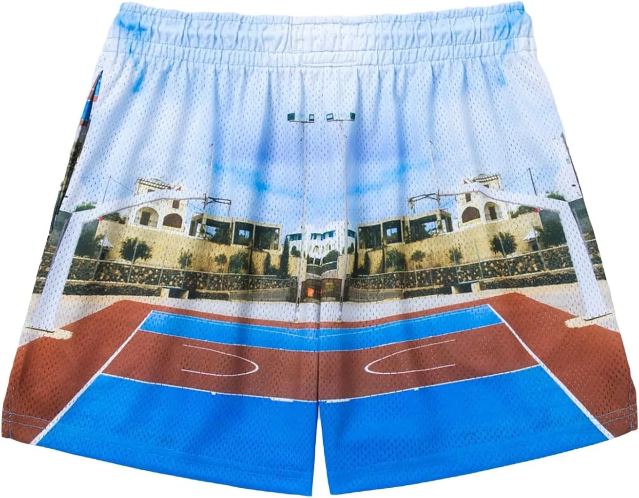BOOMLEMON Mens Mesh Graphic Print Shorts Summer Basketball Running Shorts Retro Casual Cool Streetwear Short Pants