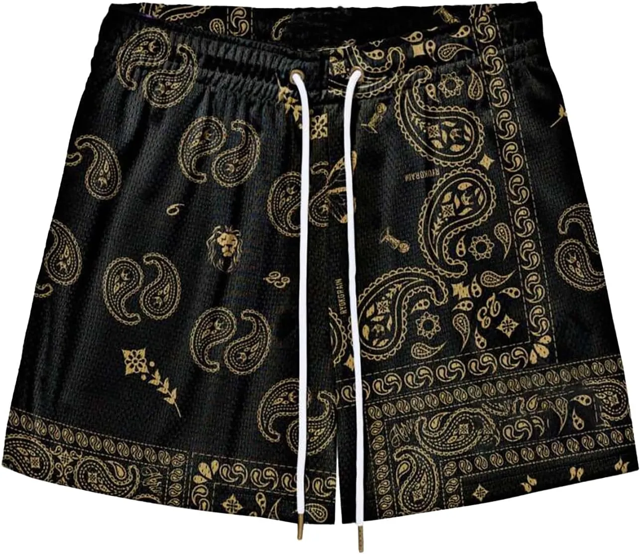 BOOMLEMON Mens Paisley Shorts Mesh Graphic Print Retro Casual Shorts Athletic Gym Basketball Running Short Pants