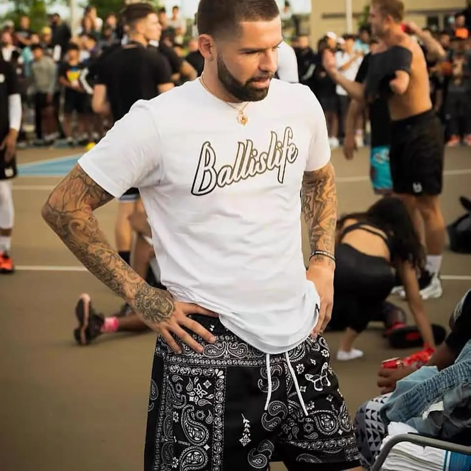 BOOMLEMON Mens Paisley Shorts Mesh Graphic Print Retro Casual Shorts Athletic Gym Basketball Running Short Pants