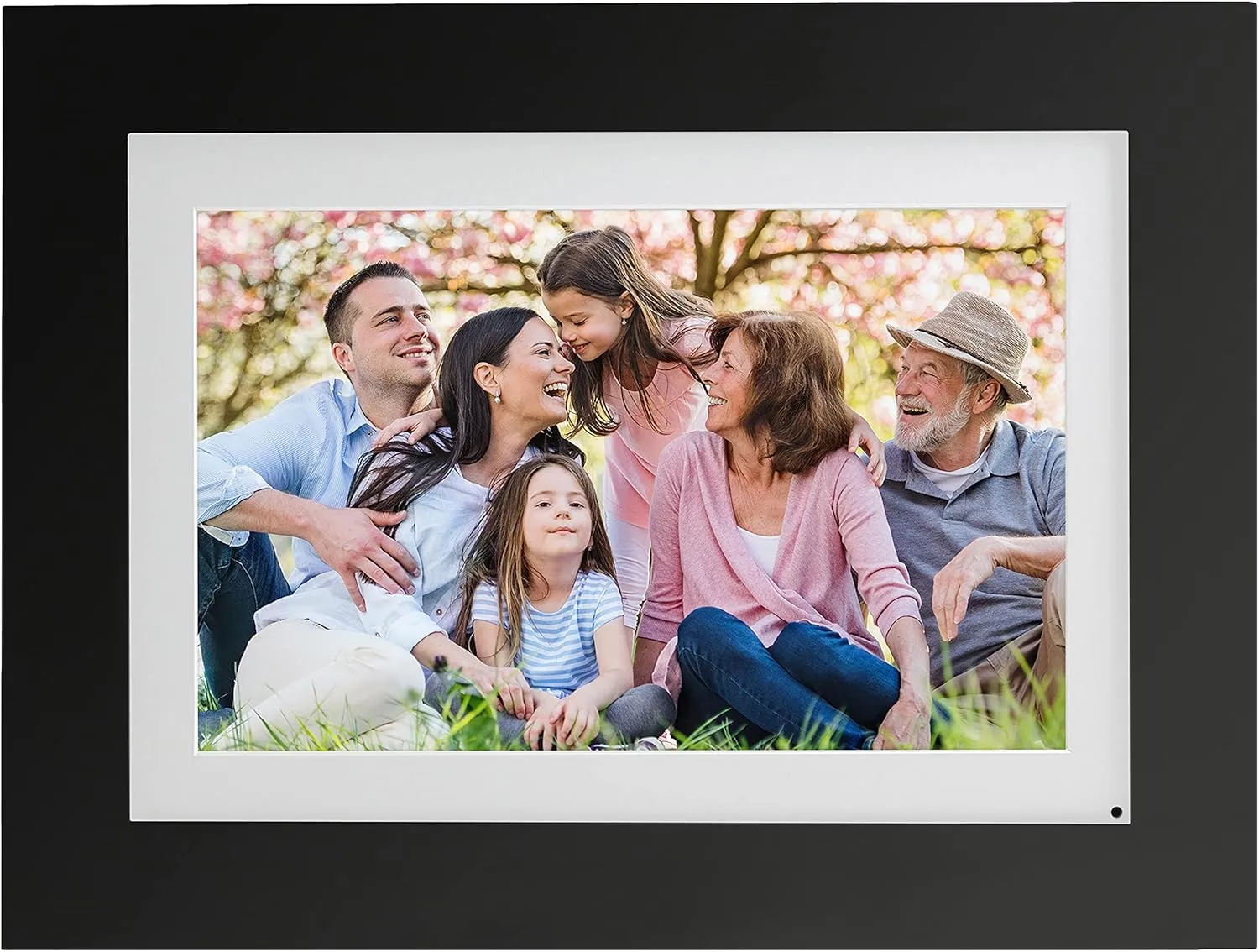 Brookstone PhotoShare Smart Digital Picture Frame, WiFi, HD, Family Photo Album Slideshow, Tabletop End Table, Home Décor, 10”, Classic Black