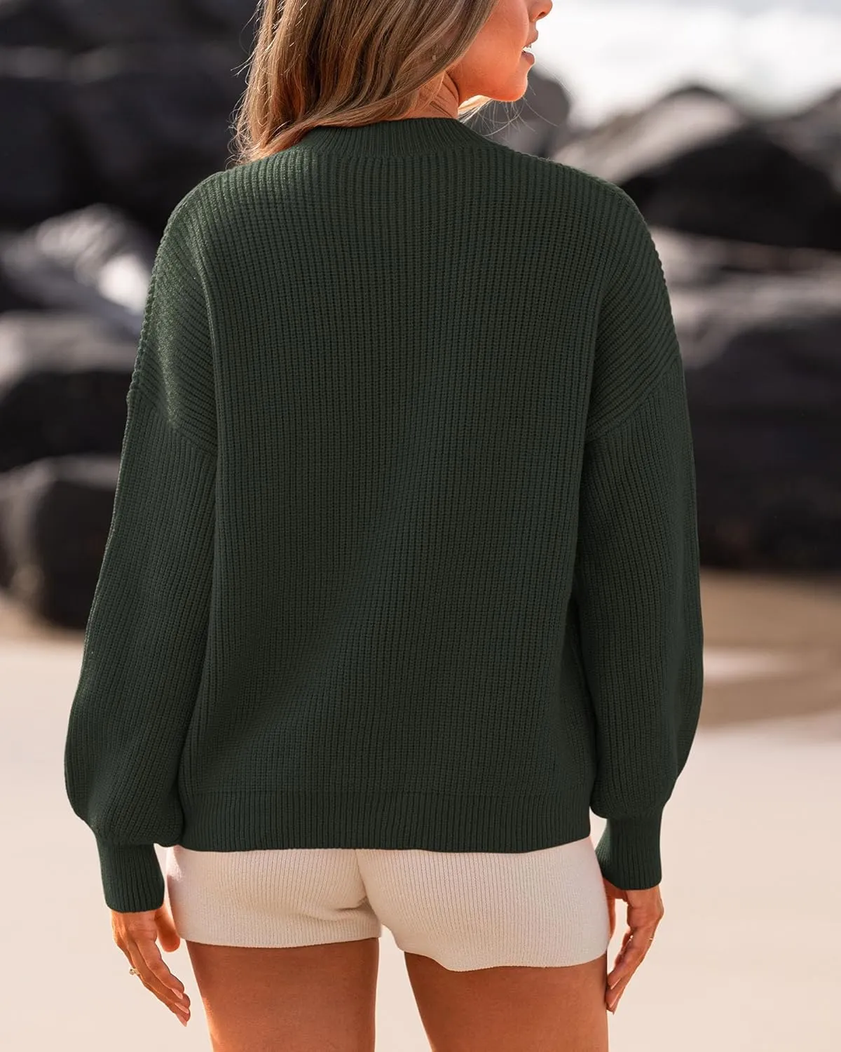 BTFBM Womens Casual Long Sleeve Sweaters Crew Neck Oversized Ribbed Knit Pullover Sweater 2025 Fall Winter Jumper Tops