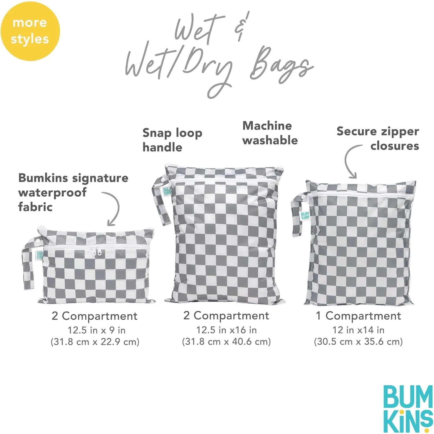Bumkins Waterproof Wet Bag and Packing Pouches, TSA Airline Compliant, Pack for Baby, Travel, Swim Suit, Cloth Diapers, Pump Parts, Pool, Gym Clothes, Toiletry, Daycare, Zip Bag, 5-pc Set Boho Beige
