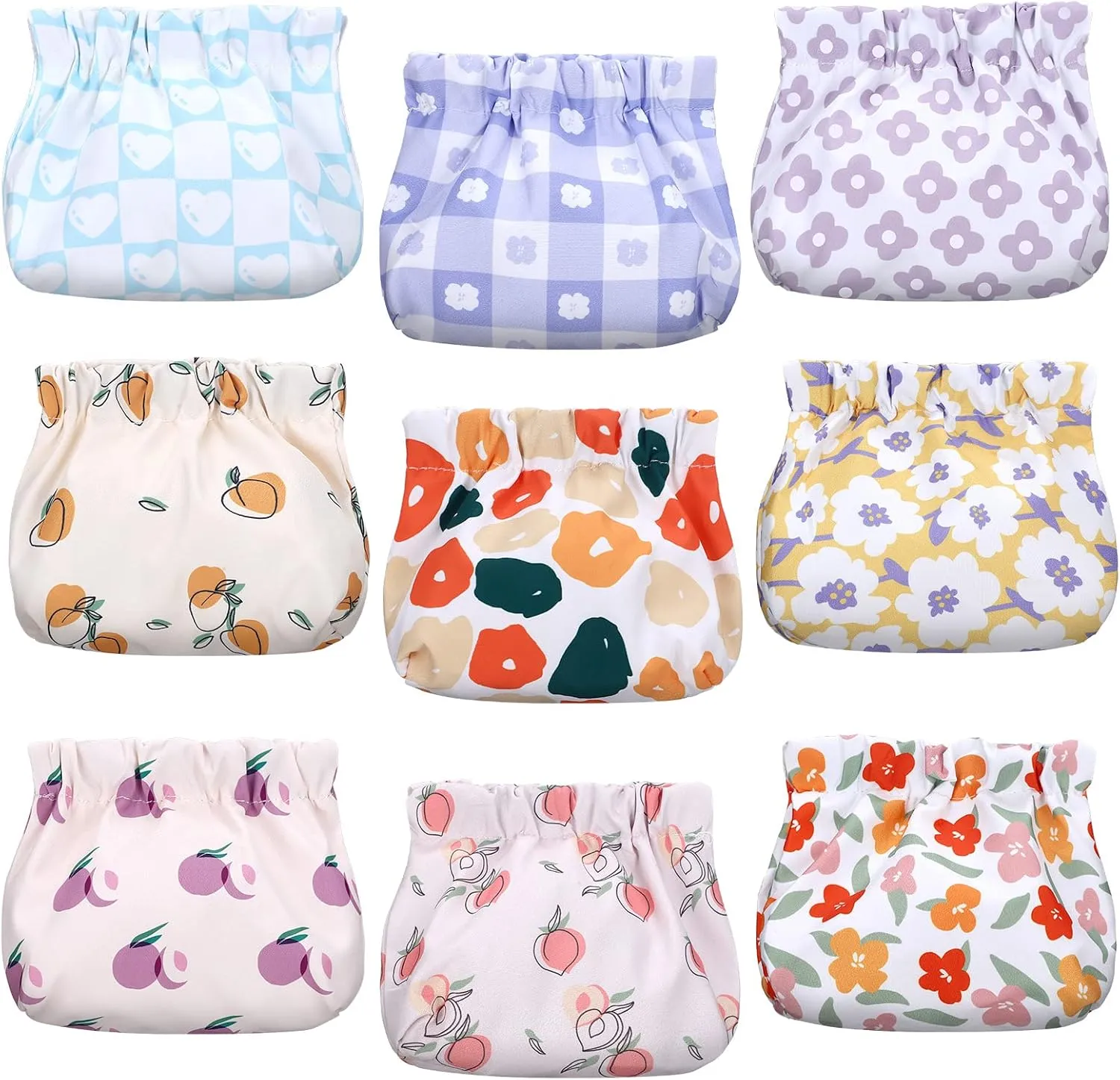 Buryeah 9 Pcs Mini Makeup Bag for Purse Cosmetic Bag Small Pouches Waterproof Travel Lipstick Organizer for Women(4.7 x 5.1 Inch)