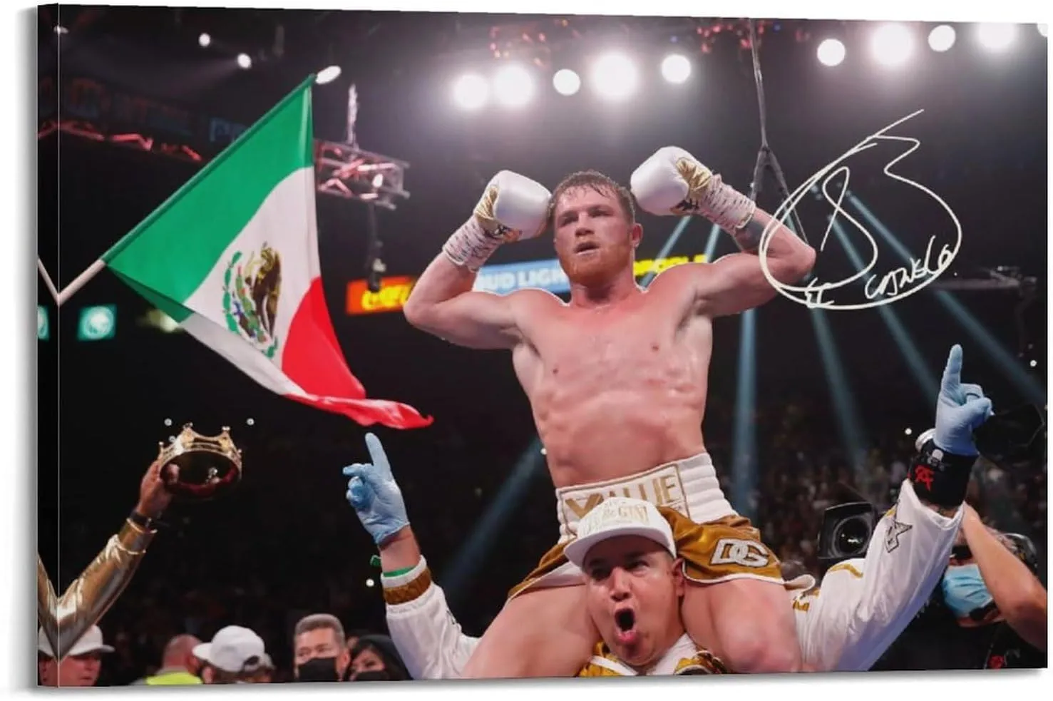Bxzpzplj Canelo Alvarez Signed Canvas Poster Wall Art Decor Print Picture Paintings for Living Room Bedroom Decoration Frame-style 12x18inch(30x45cm)