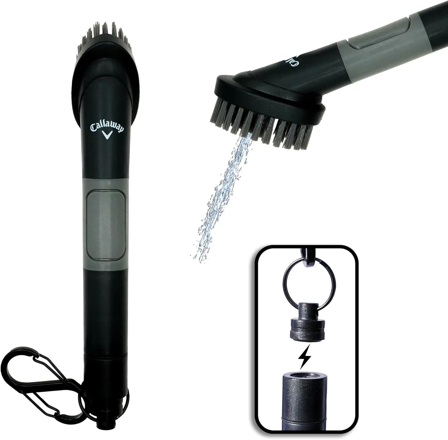 Callaway Golf H2GO Water Scrub Magnetic Club Brush - Quick-Release Magnetic Spray Club Brush for Your Golf Clubs