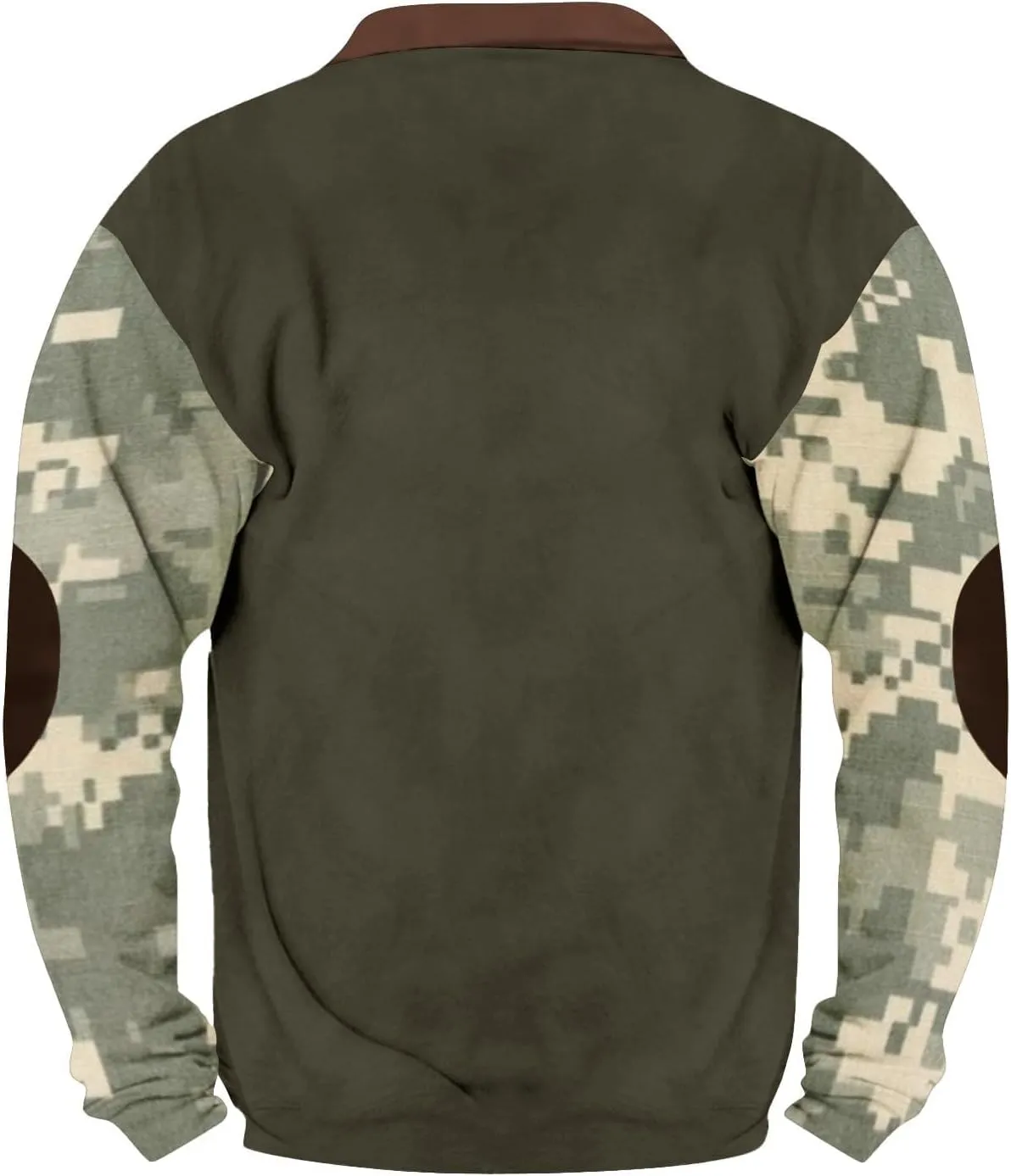 Camo Sweatshirts for Men Quarter Zip Raglan Sleeve Henley Neck Camouflage Vintage Western Pullover Tactical Shirts