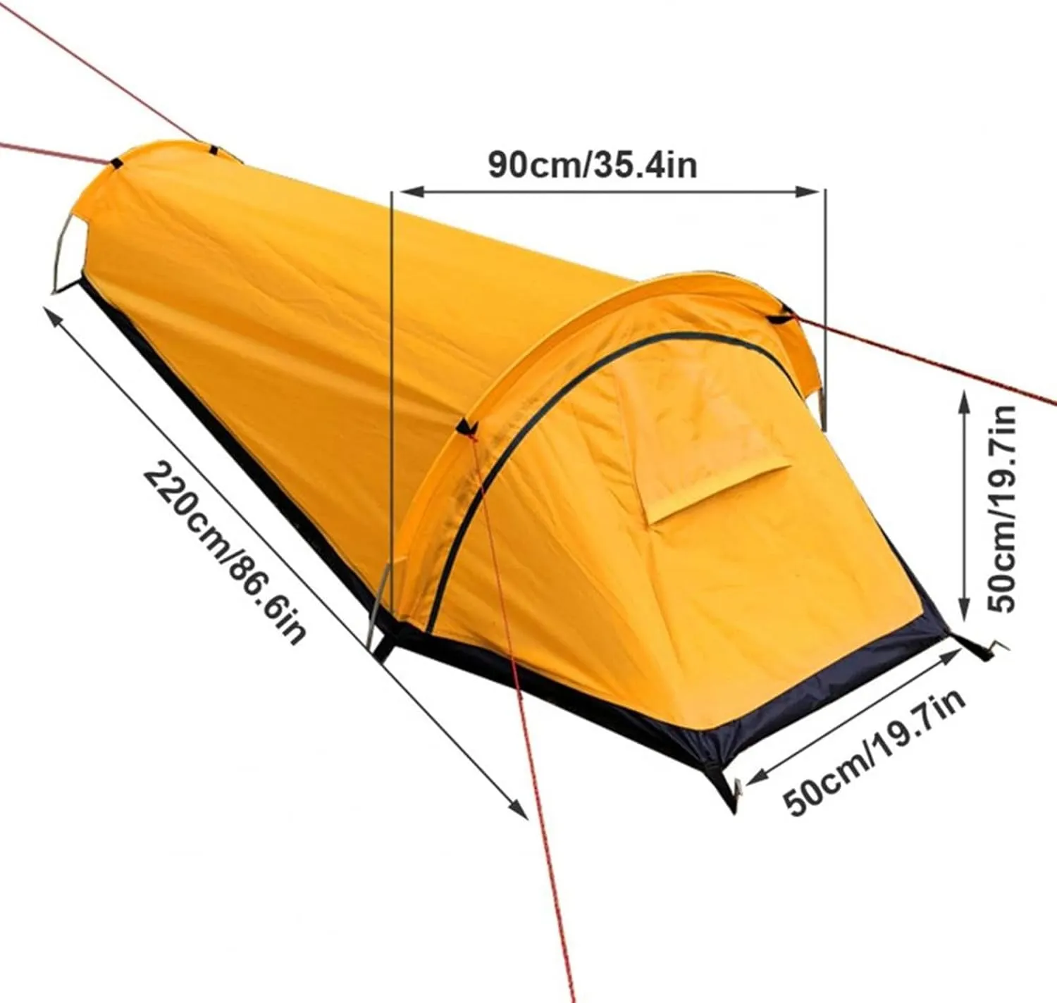 Camping Tent Waterproof Windproof Backpack Tent Good Ventilation Rest and Sleep Outdoor Ultra Light Single Camping Tent (Color : Orange) (Orange One S