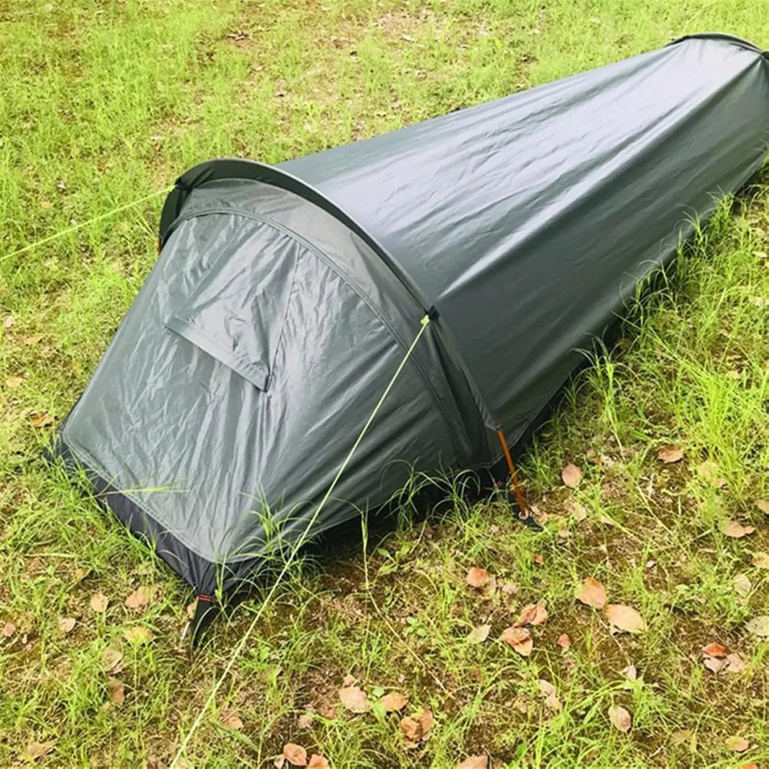 Camping Tent Waterproof Windproof Backpack Tent Good Ventilation Rest and Sleep Outdoor Ultra Light Single Camping Tent (Color : Orange) (Orange One S