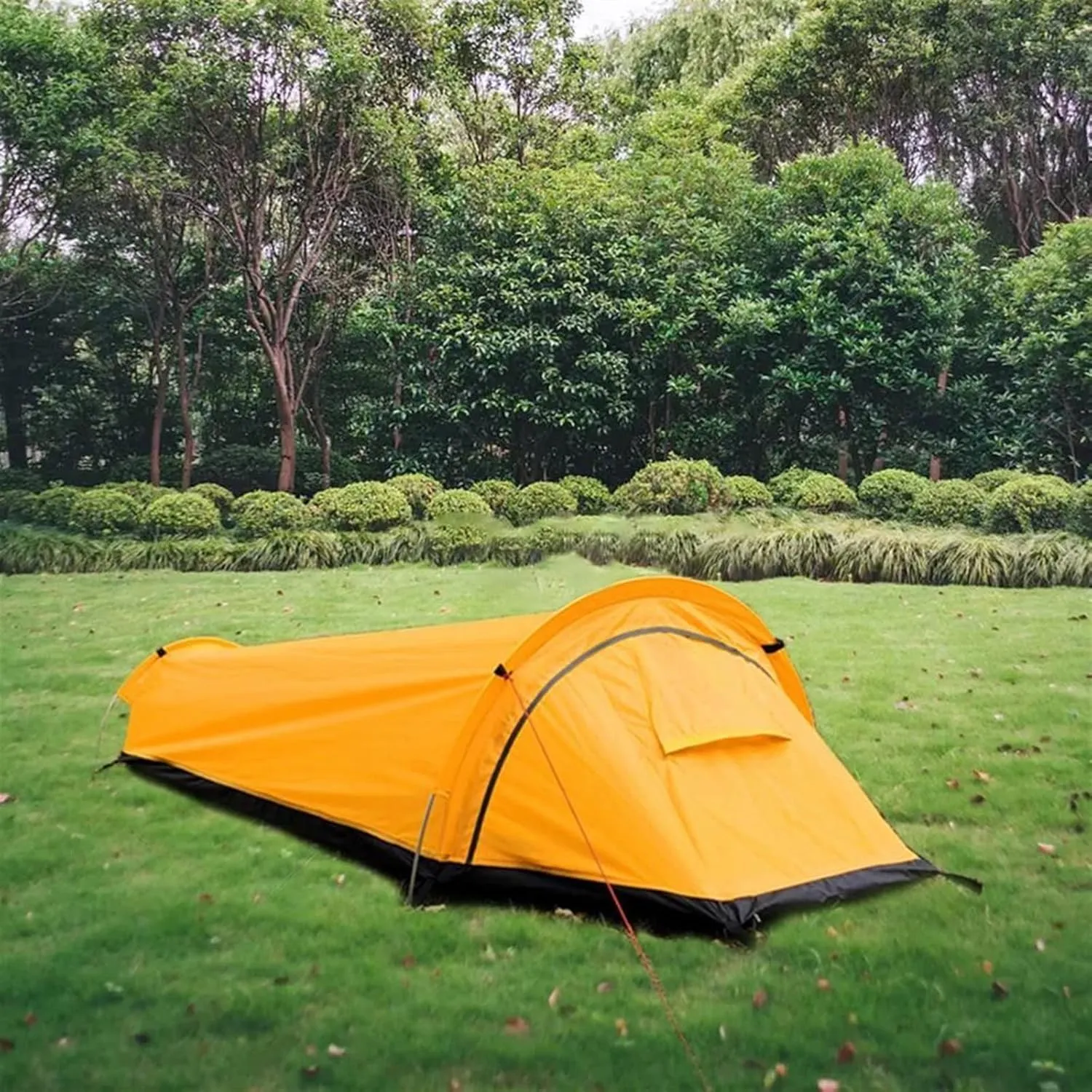 Camping Tent Waterproof Windproof Backpack Tent Good Ventilation Rest and Sleep Outdoor Ultra Light Single Camping Tent (Color : Orange) (Orange One S