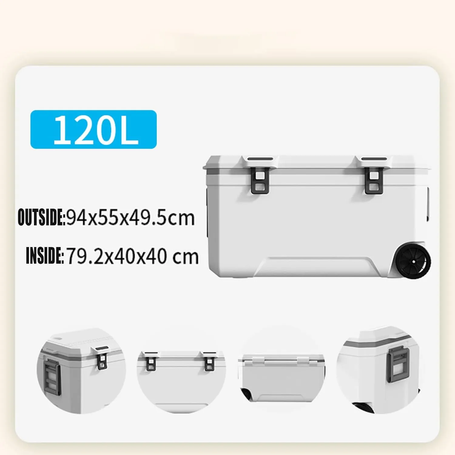 Car Camping Coolers for Lancia Kappa/Prisma/Thema/Voyager/Y10/Fulvia, Waterproof Portable Cooler, Leak Proof Picnic Insulated Bag, Ultra-Light Premium Ice Chest Box,B-White-120L
