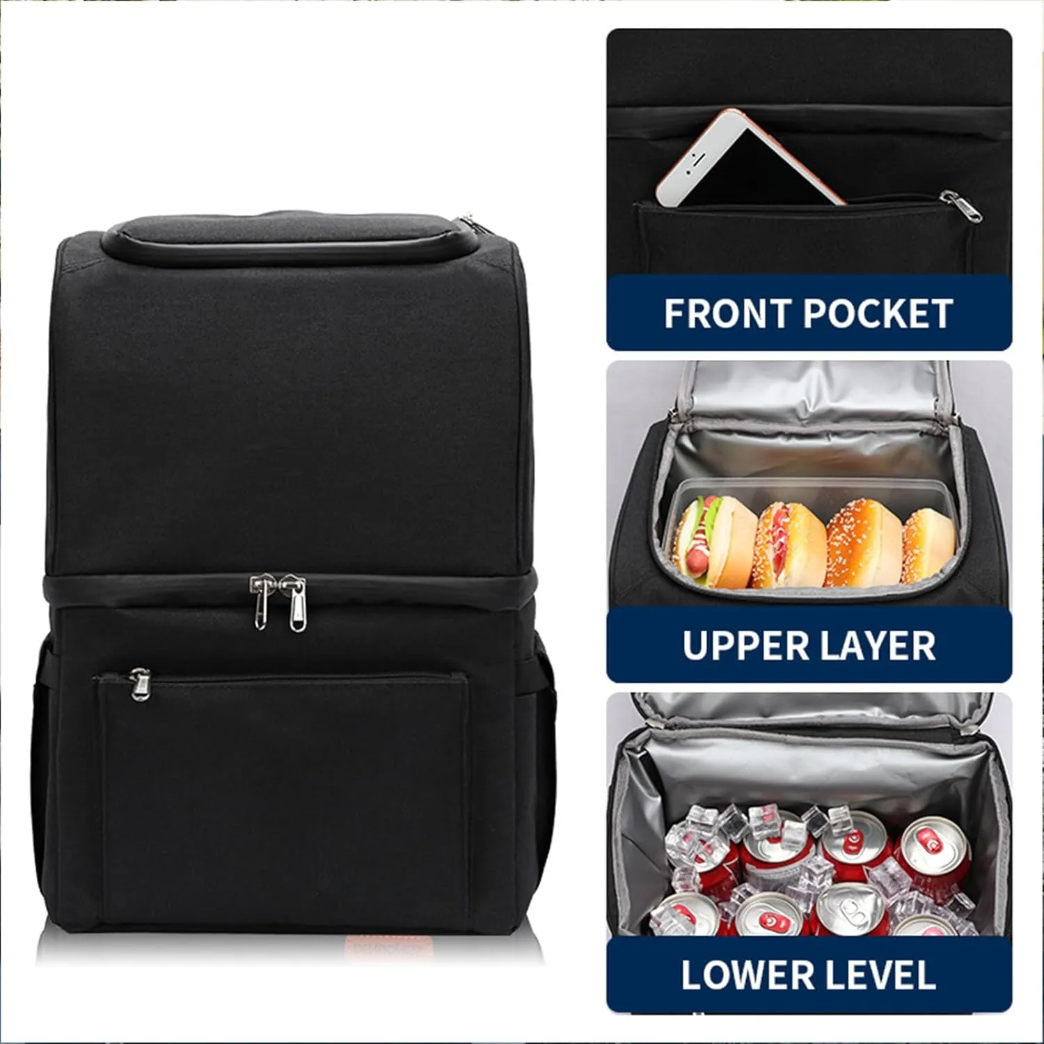 Car Camping Coolers for Renault Mégane/Scénic/Talisman/Trafic/Zoe, Waterproof Portable Cooler, Leak Proof Picnic Insulated Bag, Ultra-Light Premium Ice Chest Box,E-Blue