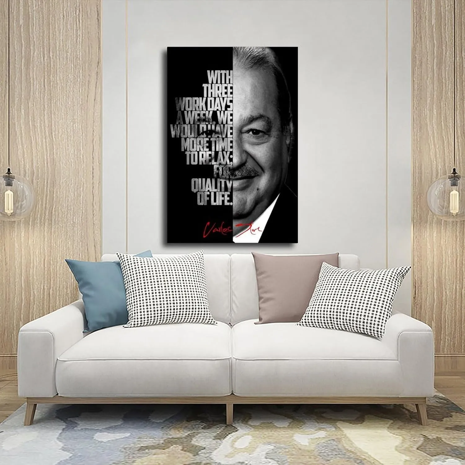 Carlos Slim Celebrity Quotes Poster 2 Canvas Poster Bedroom Decor Landscape Office Room Decor Gift Frame:24x36inch(60x90cm)