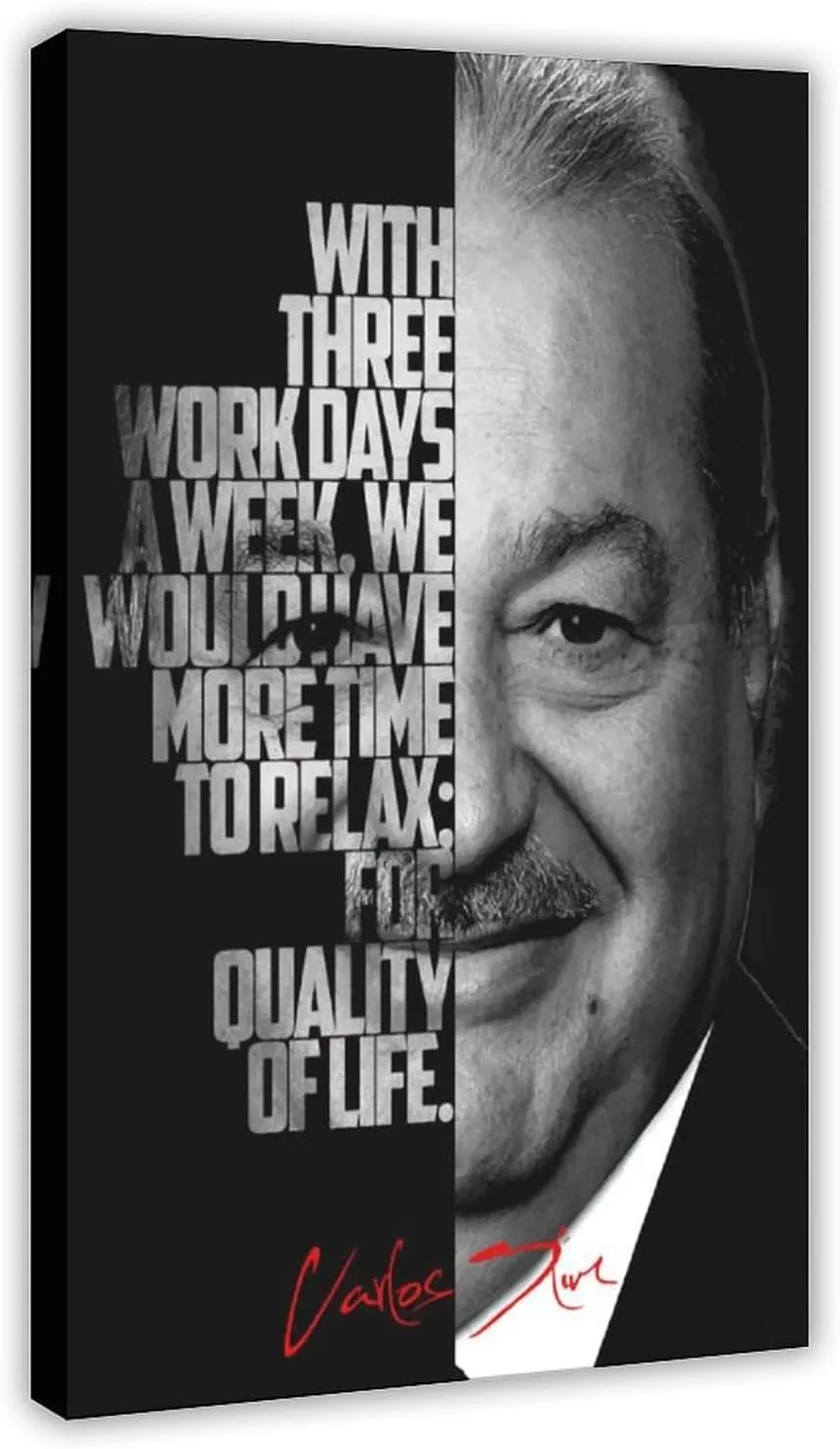 Carlos Slim Celebrity Quotes Poster 2 Canvas Poster Bedroom Decor Landscape Office Room Decor Gift Frame:24x36inch(60x90cm)