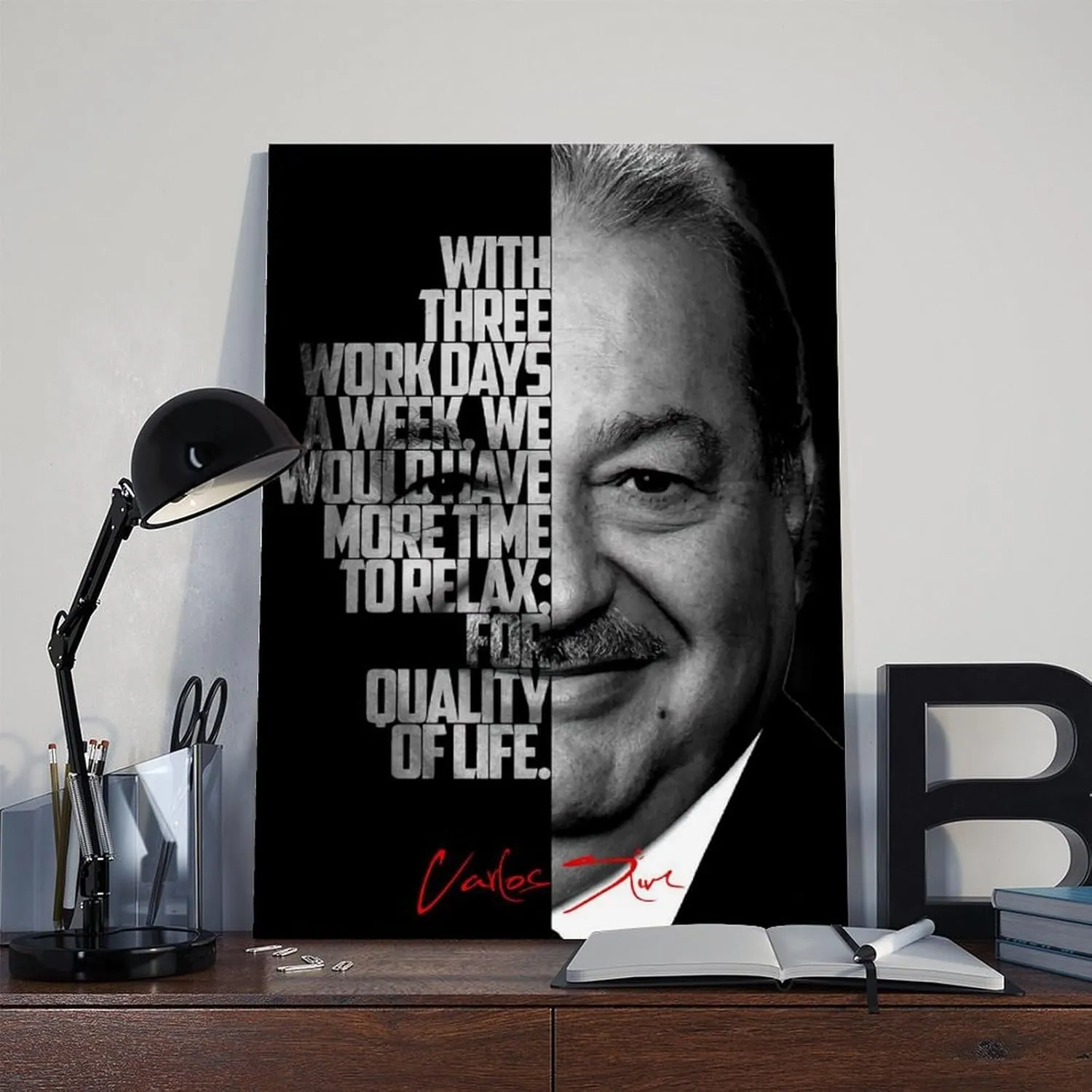 Carlos Slim Celebrity Quotes Poster 2 Canvas Poster Bedroom Decor Landscape Office Room Decor Gift Frame:24x36inch(60x90cm)