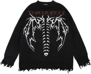 Cartoon Anime Knitted Sweater Men Winter Oversized Men's Rock Hip Hop Rap Pullover Women Jumper Ugly Sweater