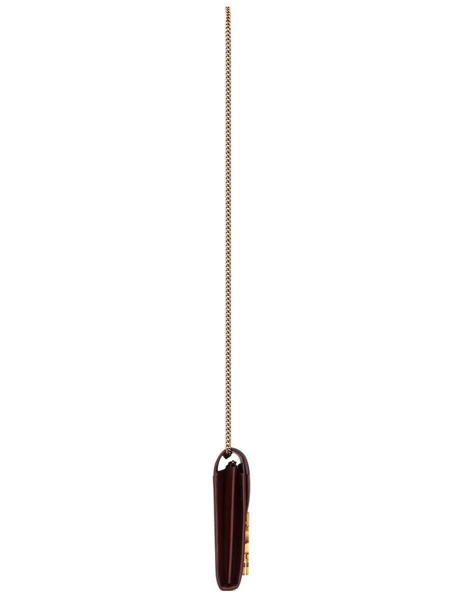 Cassandra Chain Wallet in Red Legion Grain de Poudre Leather