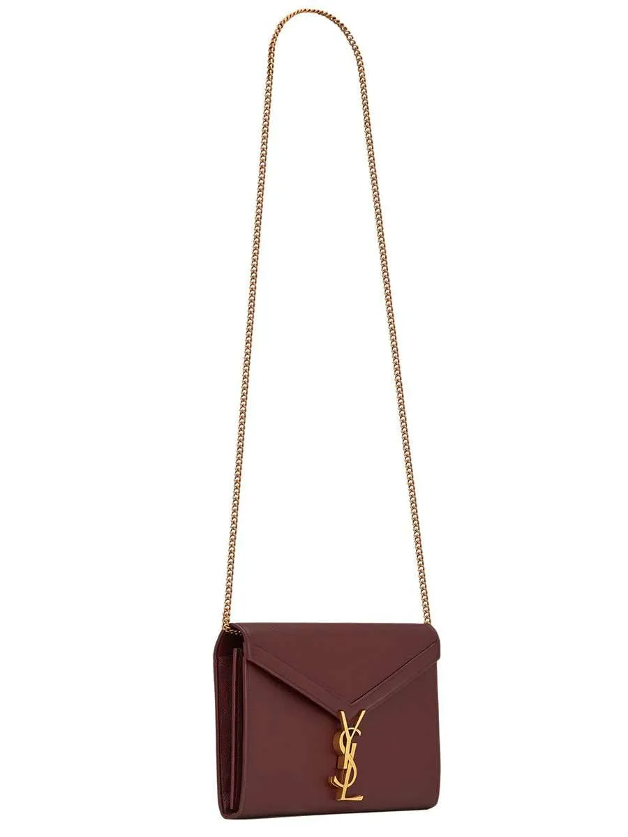 Cassandra Chain Wallet in Red Legion Grain de Poudre Leather