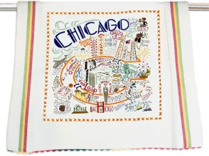 Catstudio Chicago Dish Towel - U.S. State Souvenir Kitchen and Hand Towel, Perfect Tea Towels for Illinois Lovers, Travel Souvenir, Housewarming Gifts, Couple Gifts