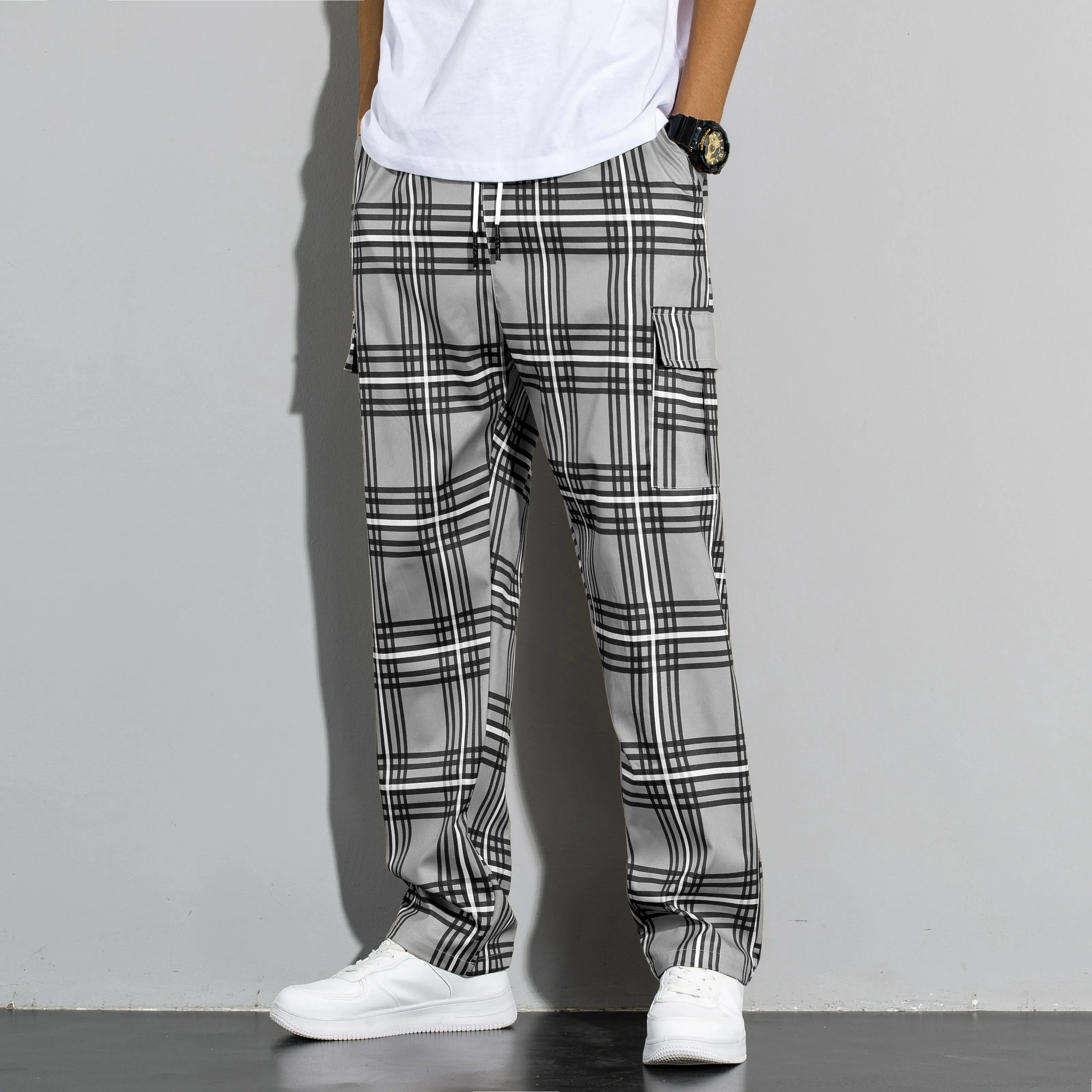 Checked Cargo Trousers