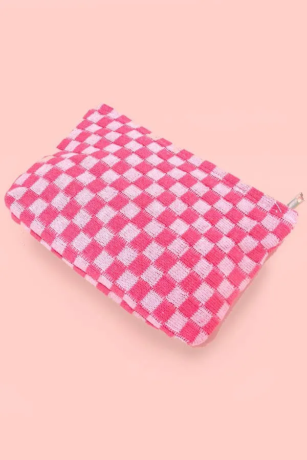 CHECKER TRAVEL POUCH BAG