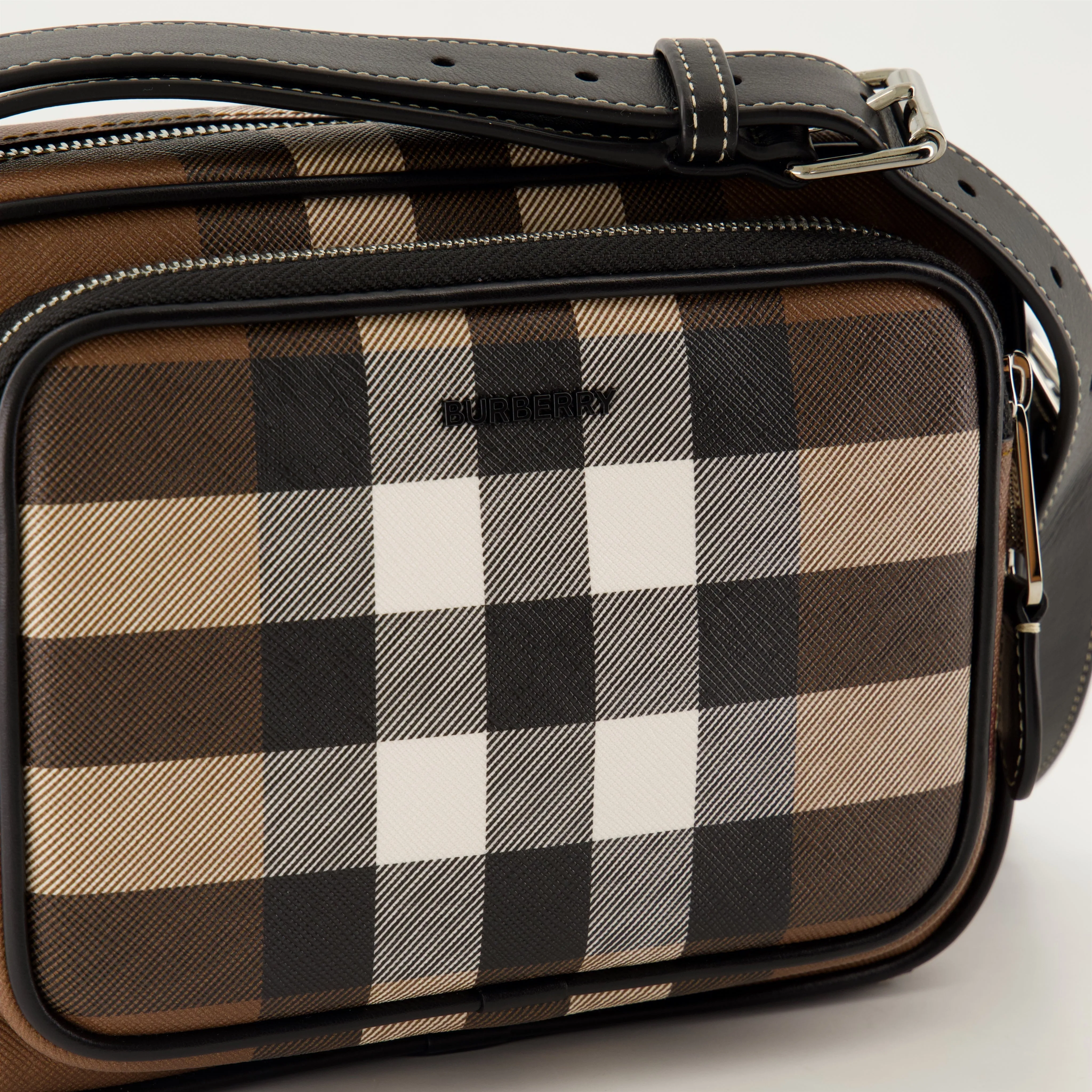 Checkered Brown Shoulder Bag