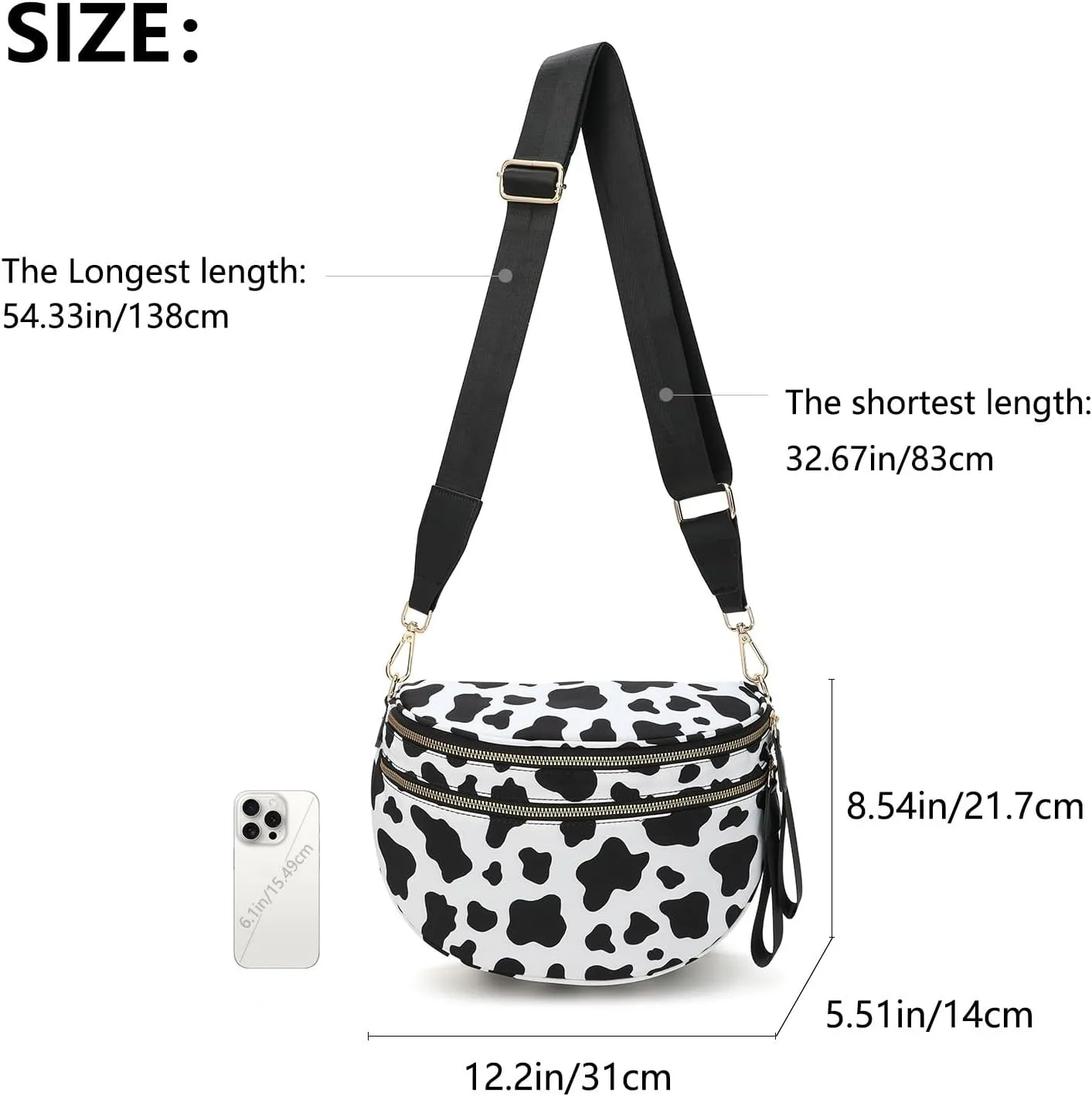Checkered Bum Bag Crossbody Nylon Bum Bags for Women Crossbody Checkereds Purse ali bag Gold Blush Bum Bag (Black-B)