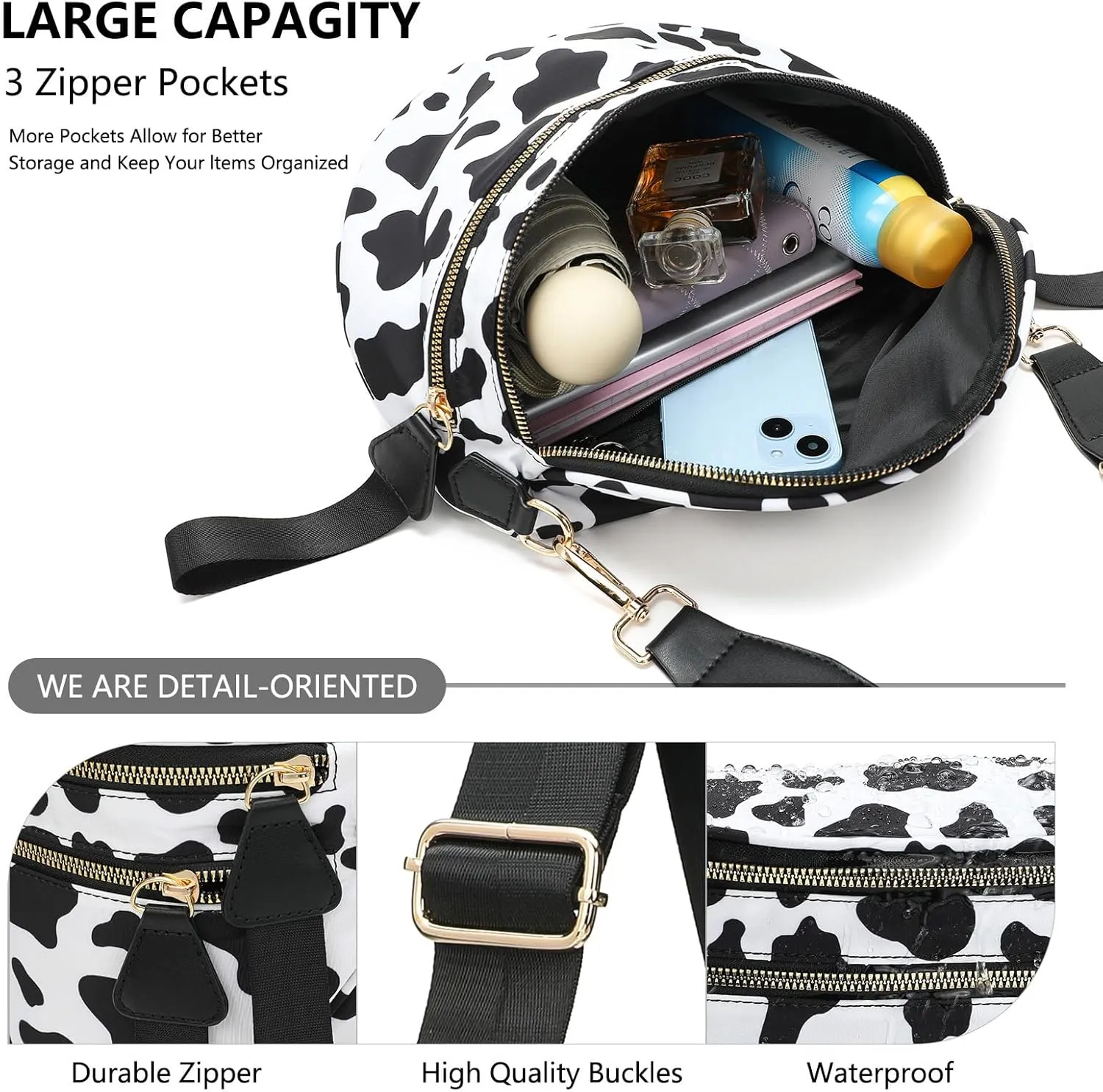 Checkered Bum Bag Crossbody Nylon Bum Bags for Women Crossbody Checkereds Purse ali bag Gold Blush Bum Bag (Caramel)