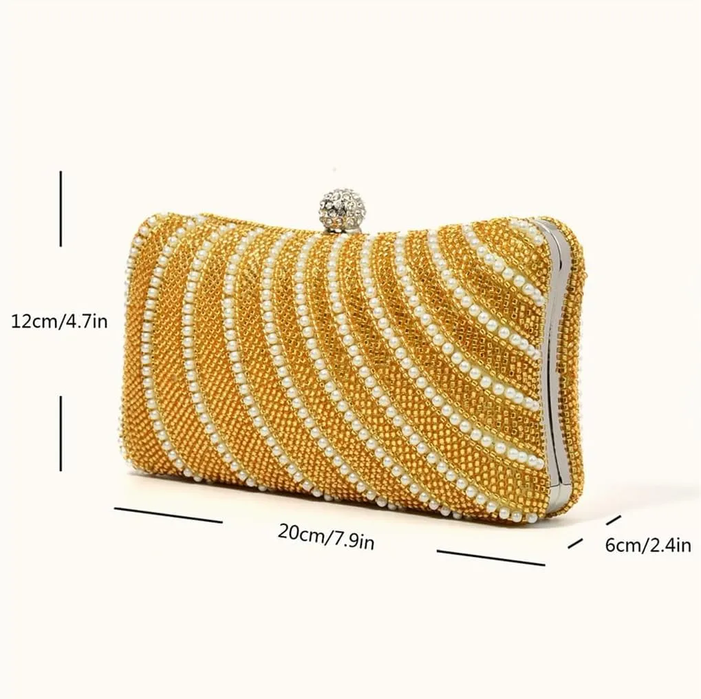 Checkered Chain Diagonal Straddle Bag Dinner Handheld Evening Dress Paired with Handbag