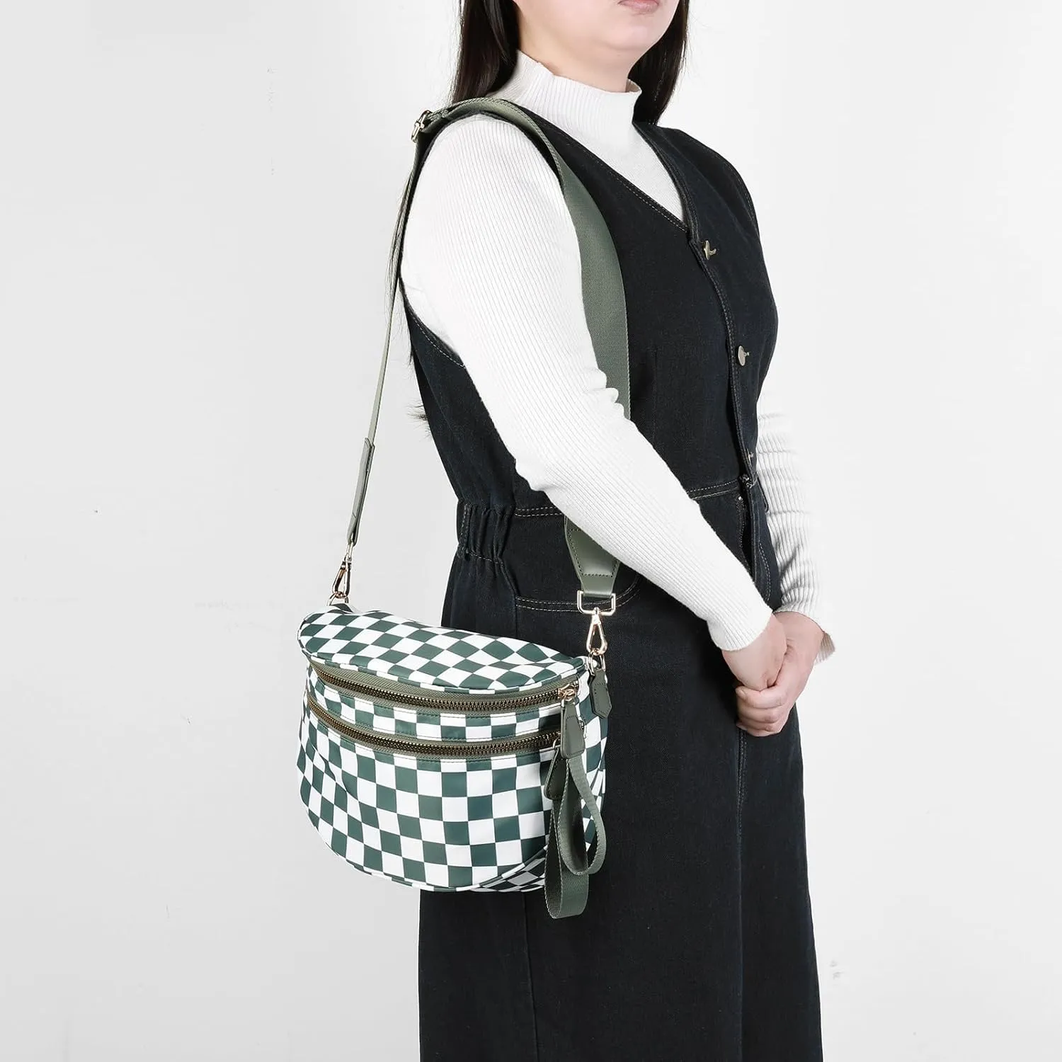 Checkered Crossbody Bag Bum Bags for Women Checkered Purse Checkerboard Purse Checkered Fanny Pack