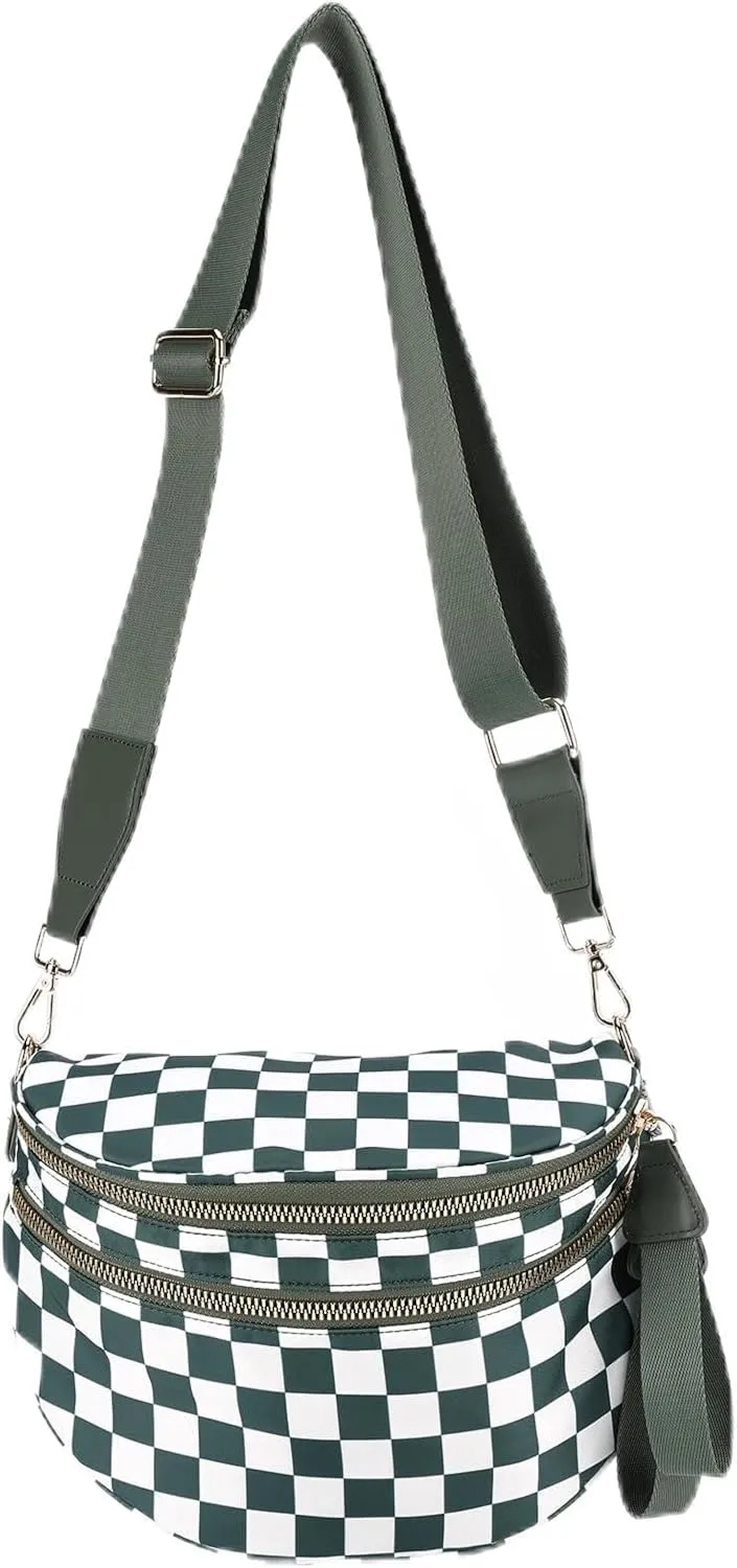 Checkered Crossbody Bag Bum Bags for Women Checkered Purse Checkerboard Purse Checkered Fanny Pack