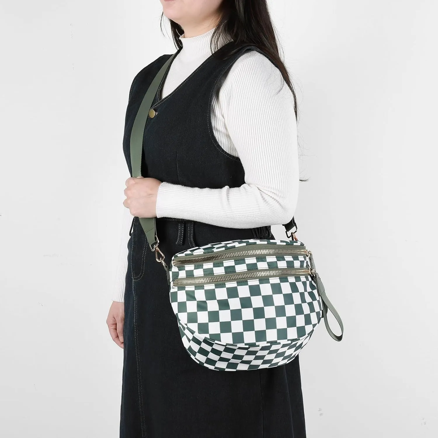 Checkered Crossbody Bag Bum Bags for Women Checkered Purse Checkerboard Purse Checkered Fanny Pack
