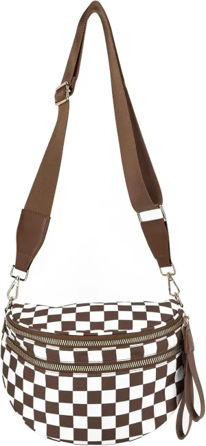 Checkered Crossbody Bag Bum Bags for Women Checkered Purse Checkerboard Purse Checkered Fanny Pack